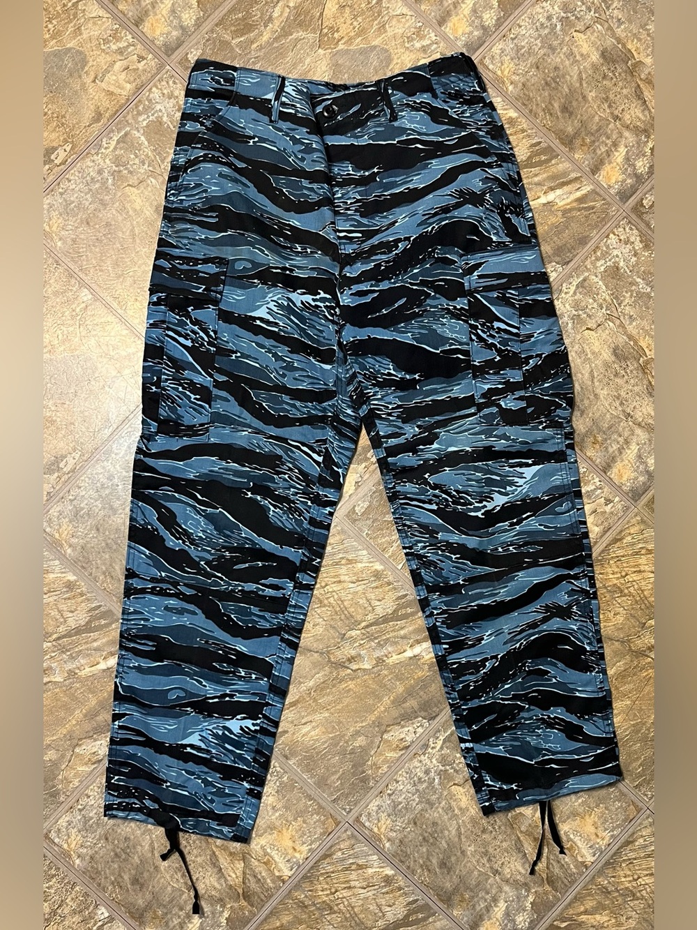 Tru-Spec BDU Cargo Pants Blue Tiger Stripe Camo Military Trousers Mens 31-35